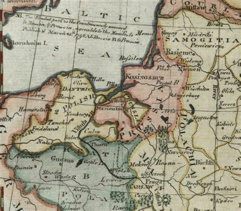 Poland Russia Prussia Austria Claims c.1790 Kitchin (?) hand color map: (1790) Map ...