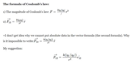 Coulomb's law in its vector form?