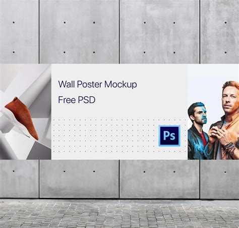 Free Wide Wall Poster Mockup (PSD)