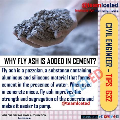 CE TIPS 632: WHY FLY ASH IS ADDED IN CEMENT? | Civil engineering design, Civil engineering works ...