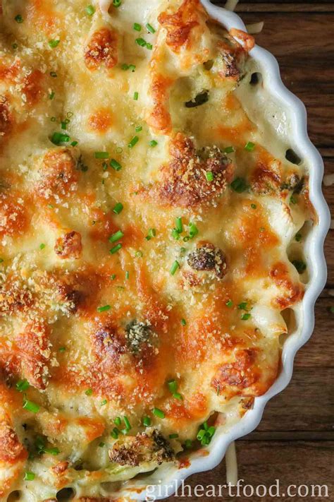 Broccoli Cauliflower Bake (Vegetable au Gratin) | Girl Heart Food®