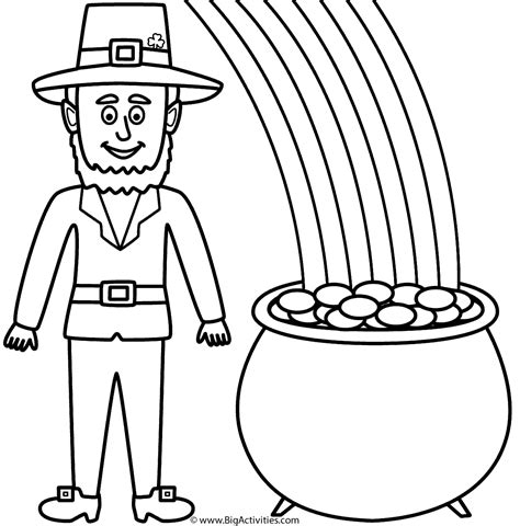 Leprechaun And Rainbow Coloring Pages at GetDrawings | Free download