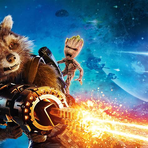 2048x2048 Resolution Baby Groot And Rocket Raccoon Guardians Of The Galaxy Vol 2 Ipad Air ...