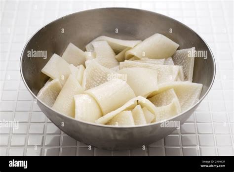 Pork rinds in a bowl. Ingredients for Cueritos (Mexican vinegared ...