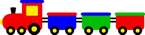 Cute Colorful Train - Free Clip Art