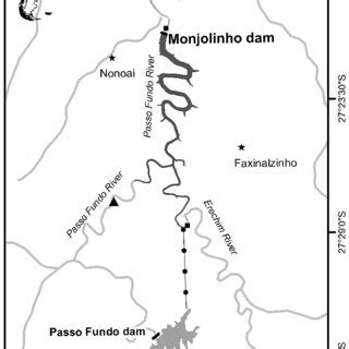 Map of the study area in the Uruguay river basin located in southern... | Download Scientific ...