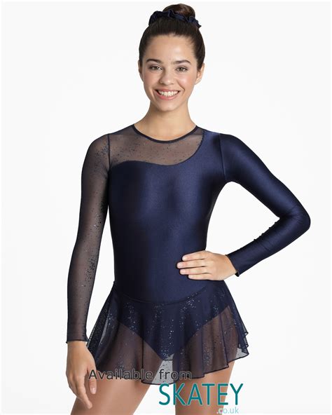 Navy Lycra And Glitter Mesh Figure Skating Dress From Skatey.co.uk