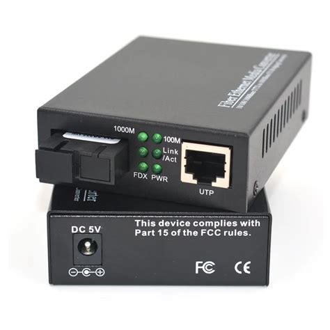 100/1000 Mbps Gigabit Media Converter RJ45 Ethernet to Fiber Optic 80Km-in Fiber Optic ...