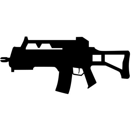 Assault rifle silhouette vector image | Free SVG