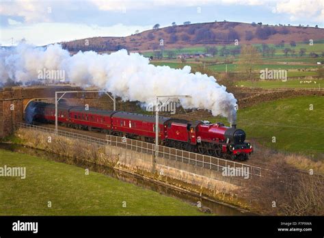 West Coast Main Line. Steam train. LMS Jubilee Class 45699 Galatea Stock Photo, Royalty Free ...