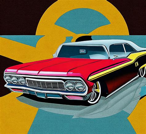 Chevrolet Impala Chevrolet Lowrider Muscle Pop Art Midcentury Modern Digital Art by Edgar Dorice ...