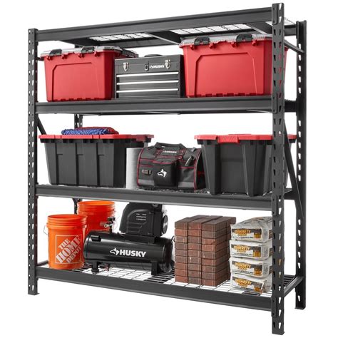 Husky 4-Tier Industrial Duty Steel Freestanding Garage Storage Shelving ...