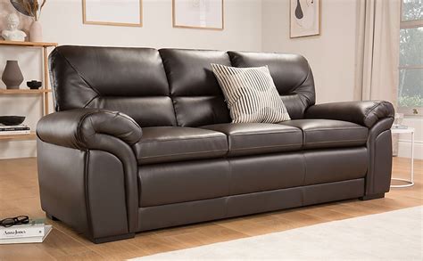 Bromley 3 Seater Sofa, Brown Classic Faux Leather Only £649.99 ...