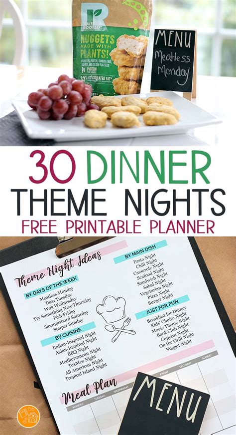 30 Dinner Theme Nights for a Month of Meals | Sunny Day Family