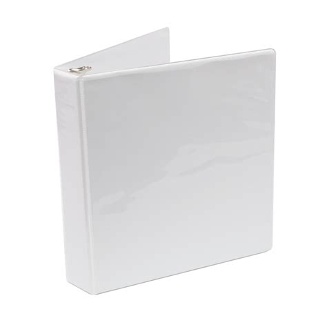 CLEARANCE - White 1-1/2 inch Round Ring Vinyl Clear Overlay Binder - BINDERS | Looseleaf Binders ...