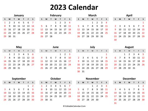 free printable calendar 2023 template in pdf - 2023 calendar templates and images | 2023 ...