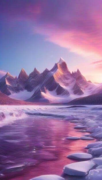 Premium AI Image | Beautiful landscape of pink mountains