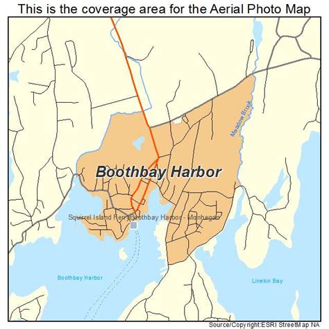 Aerial Photography Map of Boothbay Harbor, ME Maine