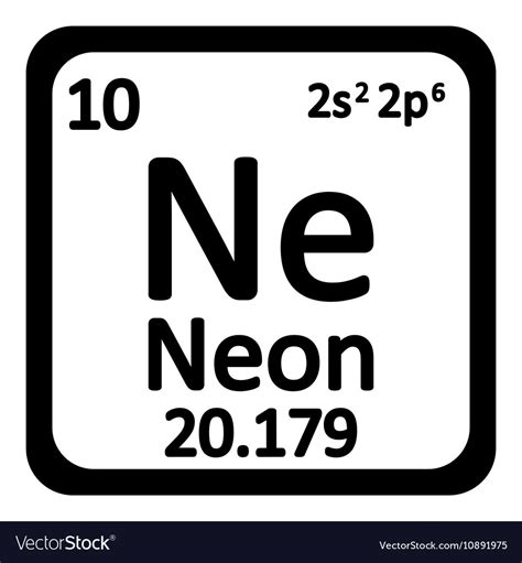 Periodic table element neon icon Royalty Free Vector Image