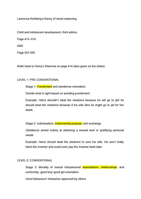 Kohlberg's theory with all stages and examples - Lawrence Kohlberg’s theory of moral reasoning ...