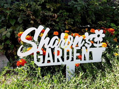 Custom Name Garden Metal Sign Metal Sharon's Garden | Etsy