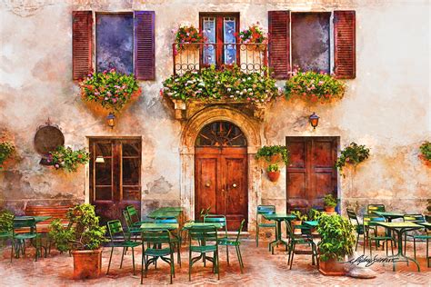 Italian Cafe Painting by Michael Shifflett | Pixels