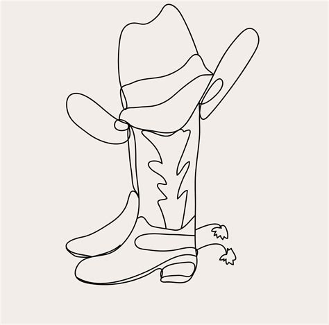 Cowboy Hat And Boots Drawings