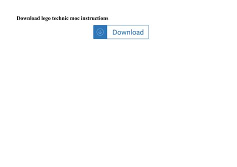 Lego Technic Moc Instructions