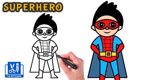 How To Draw A SUPERHERO - Spiderman Kid | Step By Step Drawings - YouTube