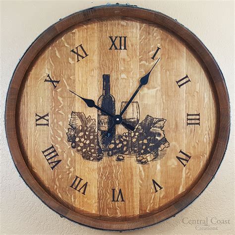 Wine Glass Wine Barrel Clock - Central Coast Creations