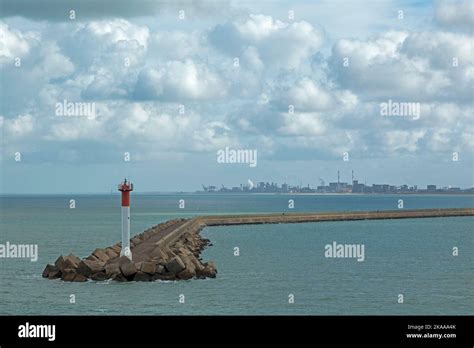 Harbour entrance, clouds, Dunkirk, France Stock Photo - Alamy