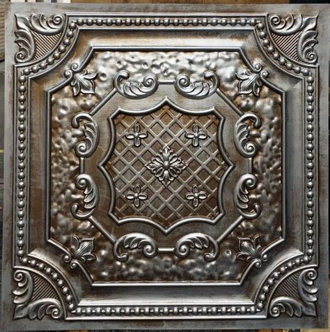 PL04 Faux antique tin copper metallic ceiling tiles Interior wall ...