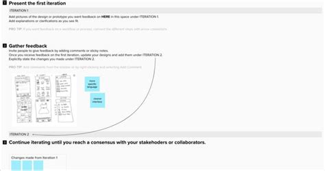 Prototype: iteration and feedback template | Mural