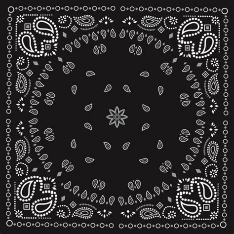 Black with white bandana patterns design vector 01 free | Free download