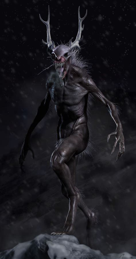 Student work by Ashley Stegon | Wendigo, Fantasy demon, Monster art