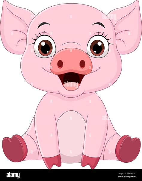 Cute baby pig cartoon sitting Stock Vector Image & Art - Alamy