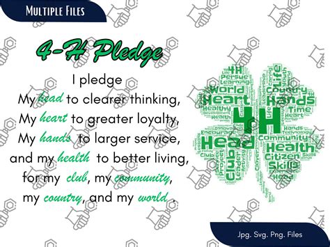 4-H Pledge SVG. PNG. JPG. - Etsy