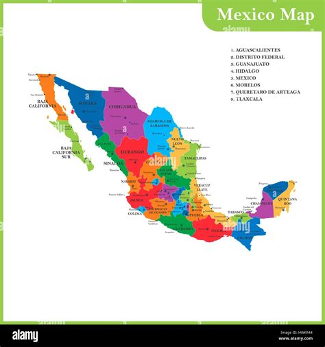 Mexico Map With Capitals - Aloise Marcella