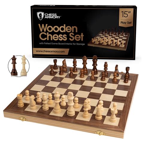 Buy Chess Sets by Chess Armory - 15 Inch Wooden Chess Set Board Game for Adults and Kids with ...