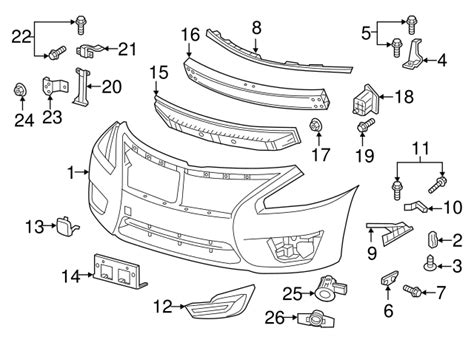 2013-2015 Nissan Altima Driver Left Side Front Bumper Retainer Bracket 62059-3TA0A | Coulter ...