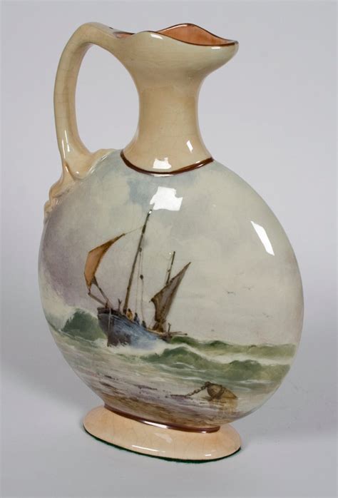 English Hand-Painted Ceramic Vessel by Bretby Art Pottery, circa 1891-1900 For Sale at 1stdibs