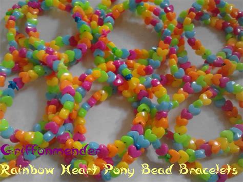 Rainbow Heart Pony Bead Bracelets by Griffonmender on DeviantArt