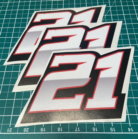 3 X Custom Racing Numbers - Vinyl Stickers / Decals | Stick-King | Race ...