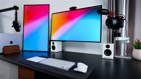 Clean Modern Desk Tour | Dual Monitor Setup - YouTube