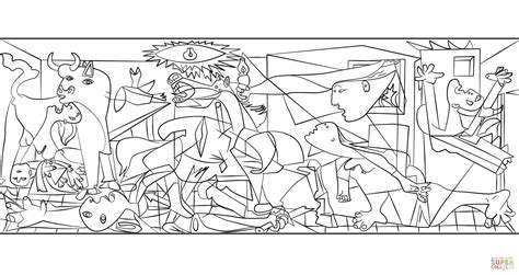 Coloriage - Guernica par Pablo Picasso | Coloriages à imprimer gratuits