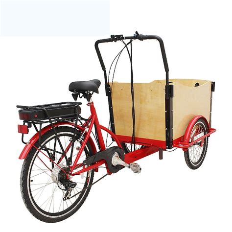 Three wheel electric cargo bike, 3 wheel electric bicycle cargo trike tri rider trike for adults ...