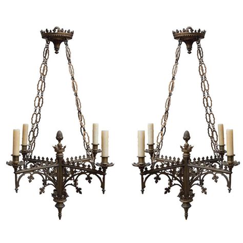 Pair of Continental Gothic Style, Four-Light Chandeliers at 1stDibs | gothic style chandeliers ...