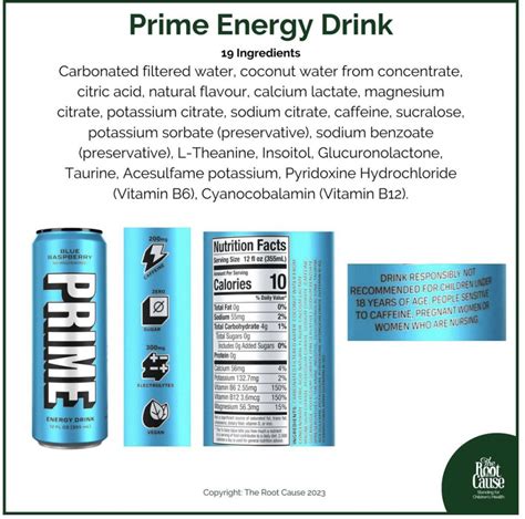 Prime Energy Drink Nutrition Facts