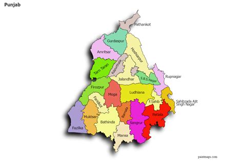 Punjab Political Map