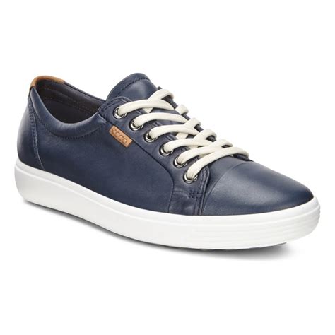 ECCO Women's Soft 7 Sneaker Blue Leather | Laurie's Shoes